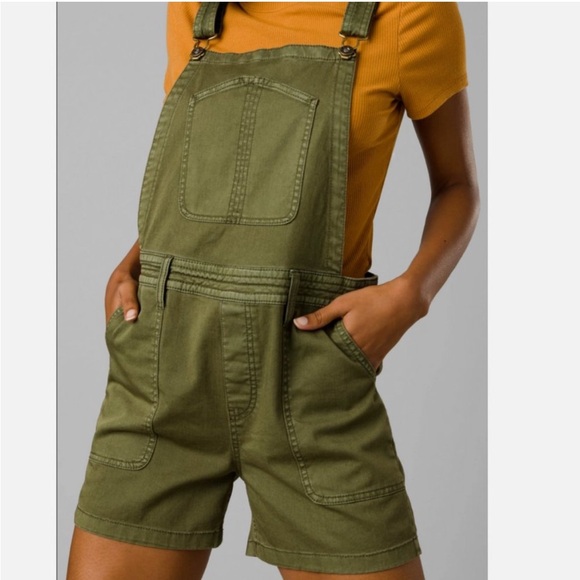 Prana Pants - Prana Sancho Shortalls Cargo Green Bib Overalls
Organic Cotton